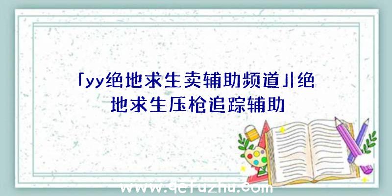 「yy绝地求生卖辅助频道」|绝地求生压枪追踪辅助